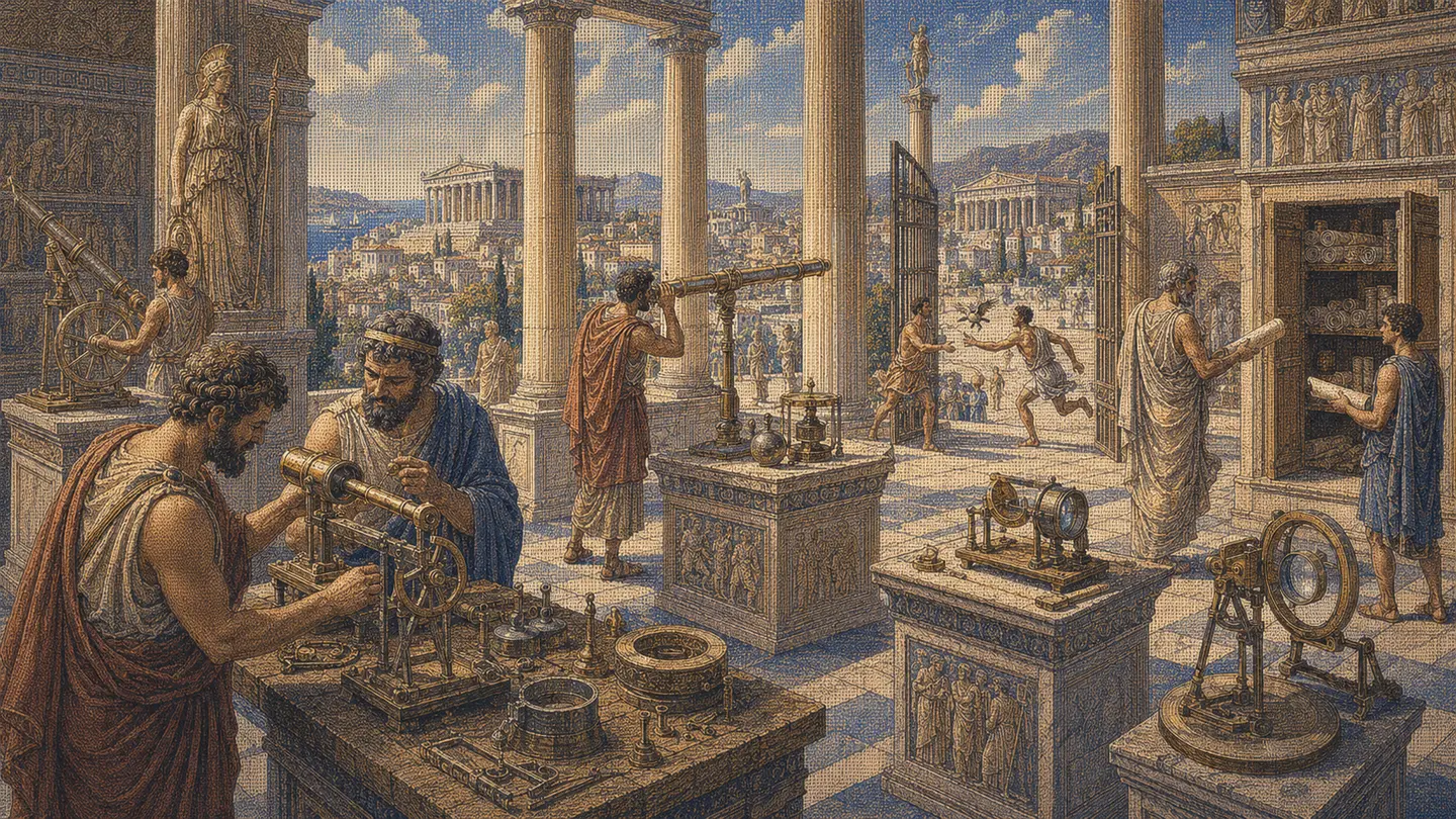 Greek editorial illustration for AI Visibility Tools: A Buyer’s Checklist